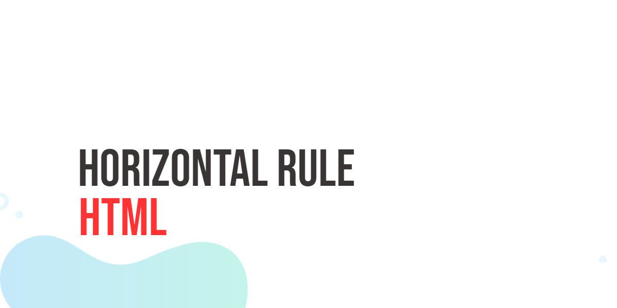 HTML Horizontal Rule