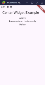Flutter: Center Widget