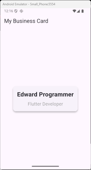 Stateless Widgets [Business Card]