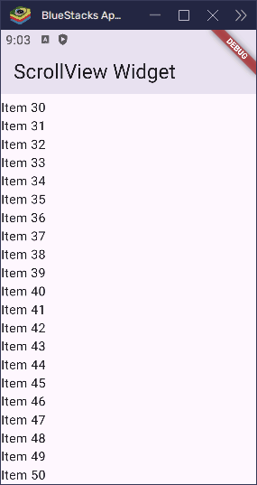 Flutter SingleChildScrollView Widget