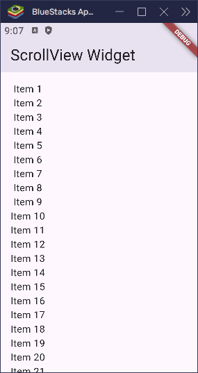Flutter SingleChildScrollView Widget