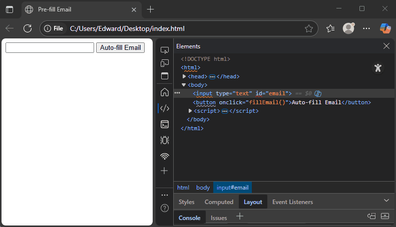 javascript element attributes