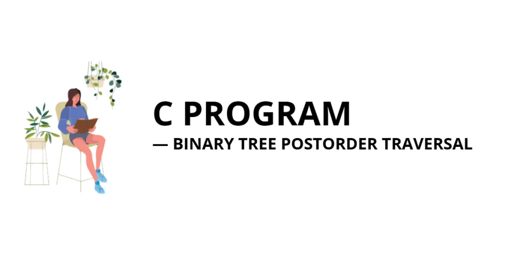 C Program to Traverse a Binary Tree Using Postorder Traversal
